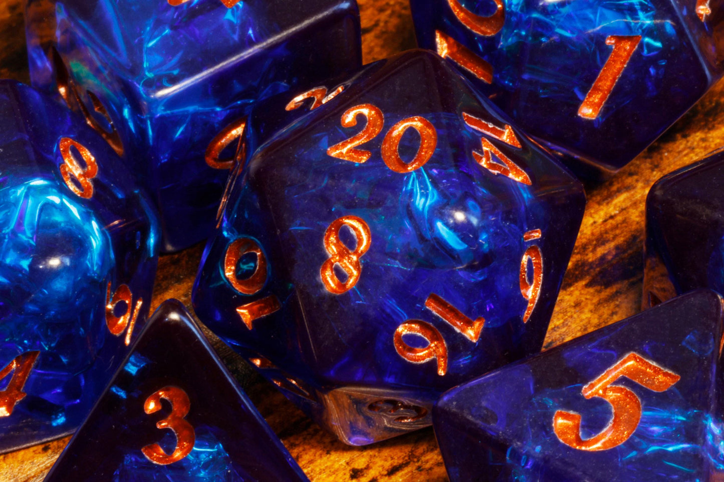Ensemble de Dés Opale Cobalt