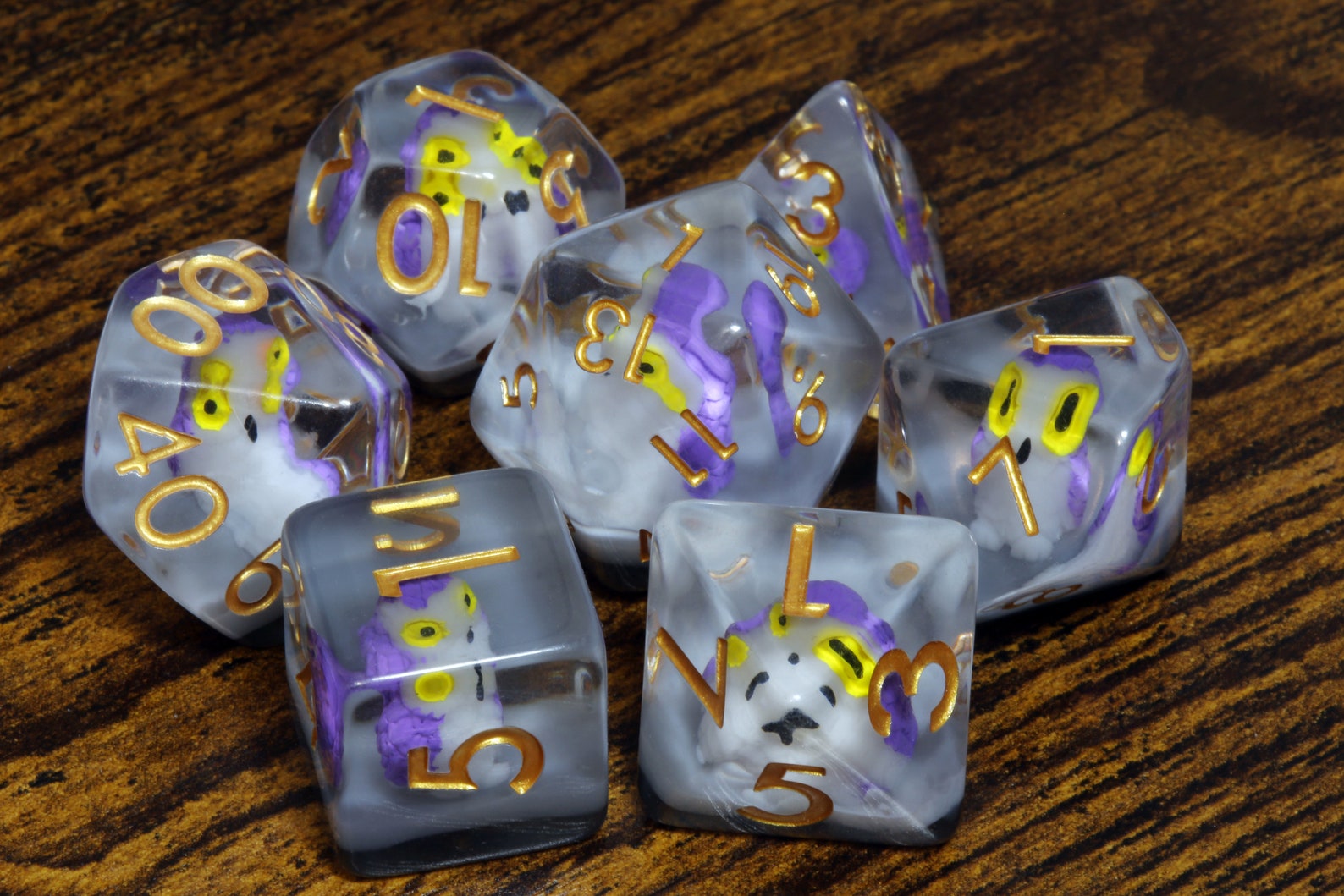 Mystical Owl dice set - The Wizard's Vault