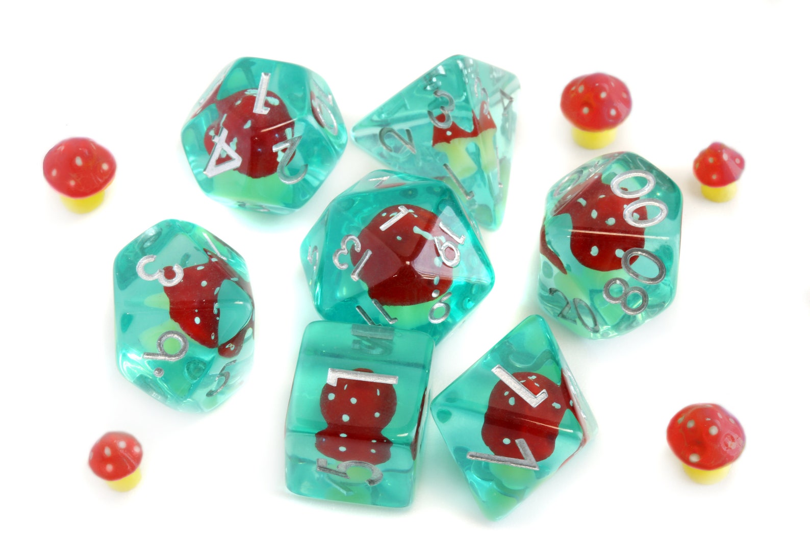 Red Mushroom dice set - The Wizard's Vault