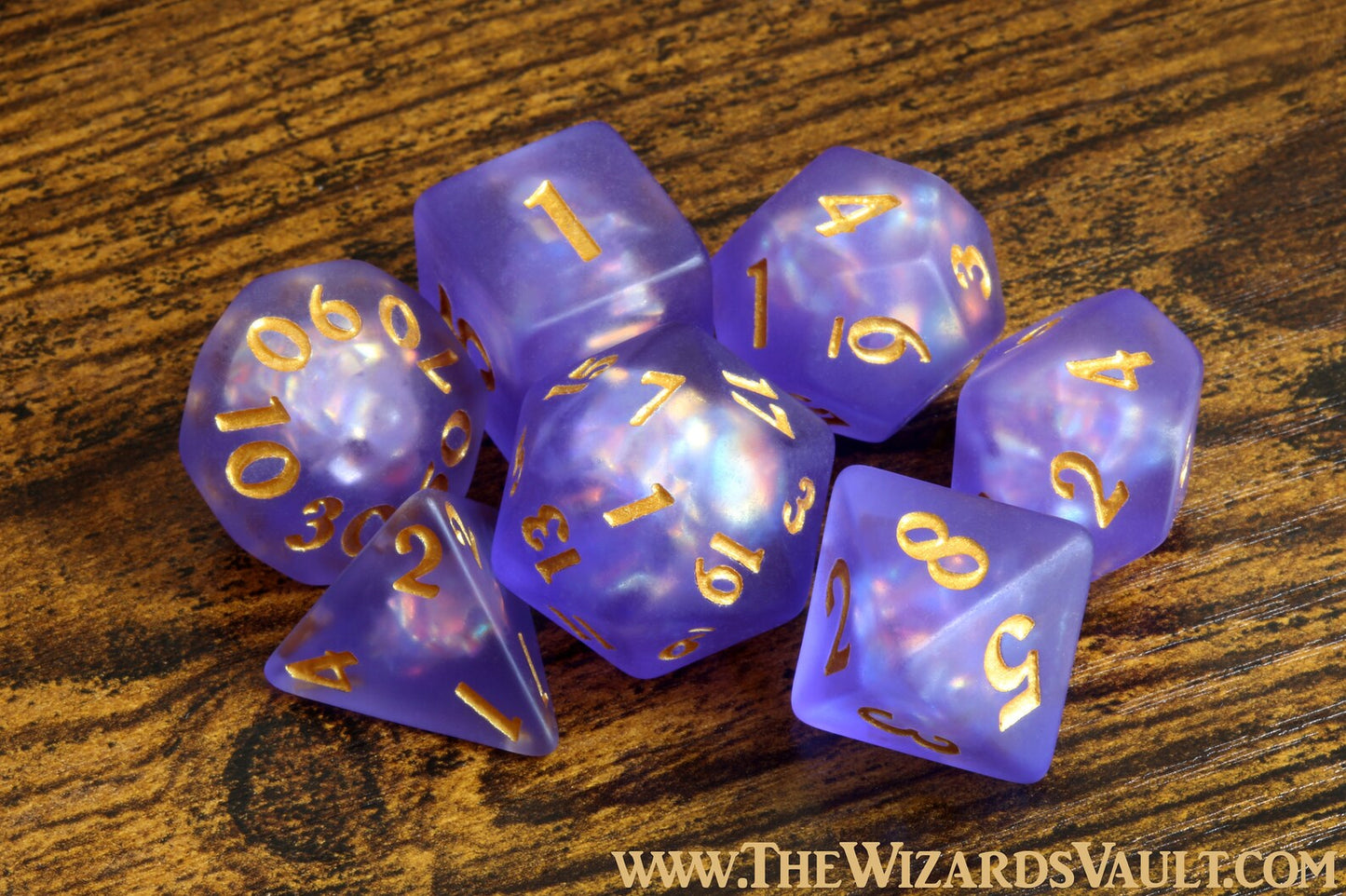 Psion's Resolve Dice Set - Purple Holographic inclusions - The Wizard's Vault