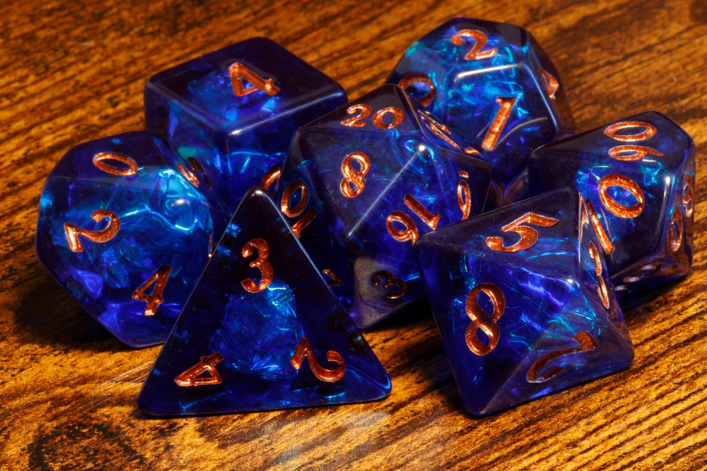 Ensemble de Dés Opale Cobalt