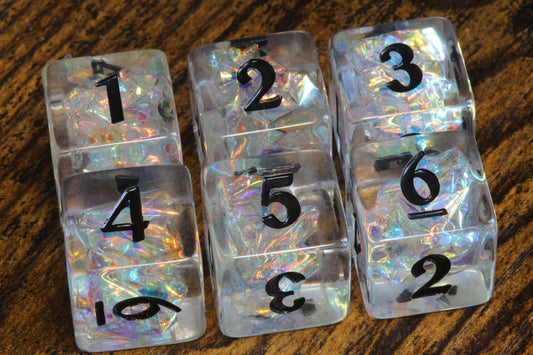 Icy Opals D6 dice - The Wizard's Vault