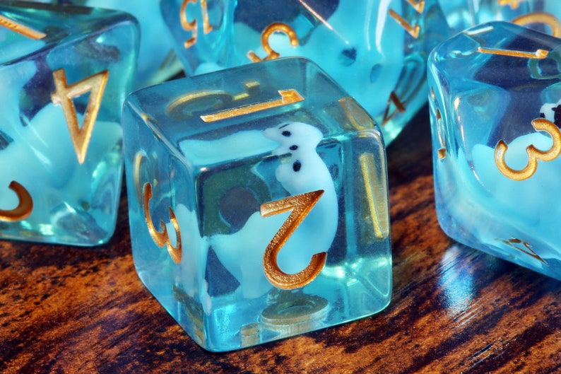 Baby diplodocus dice set, Dinosaur dice - The Wizard's Vault