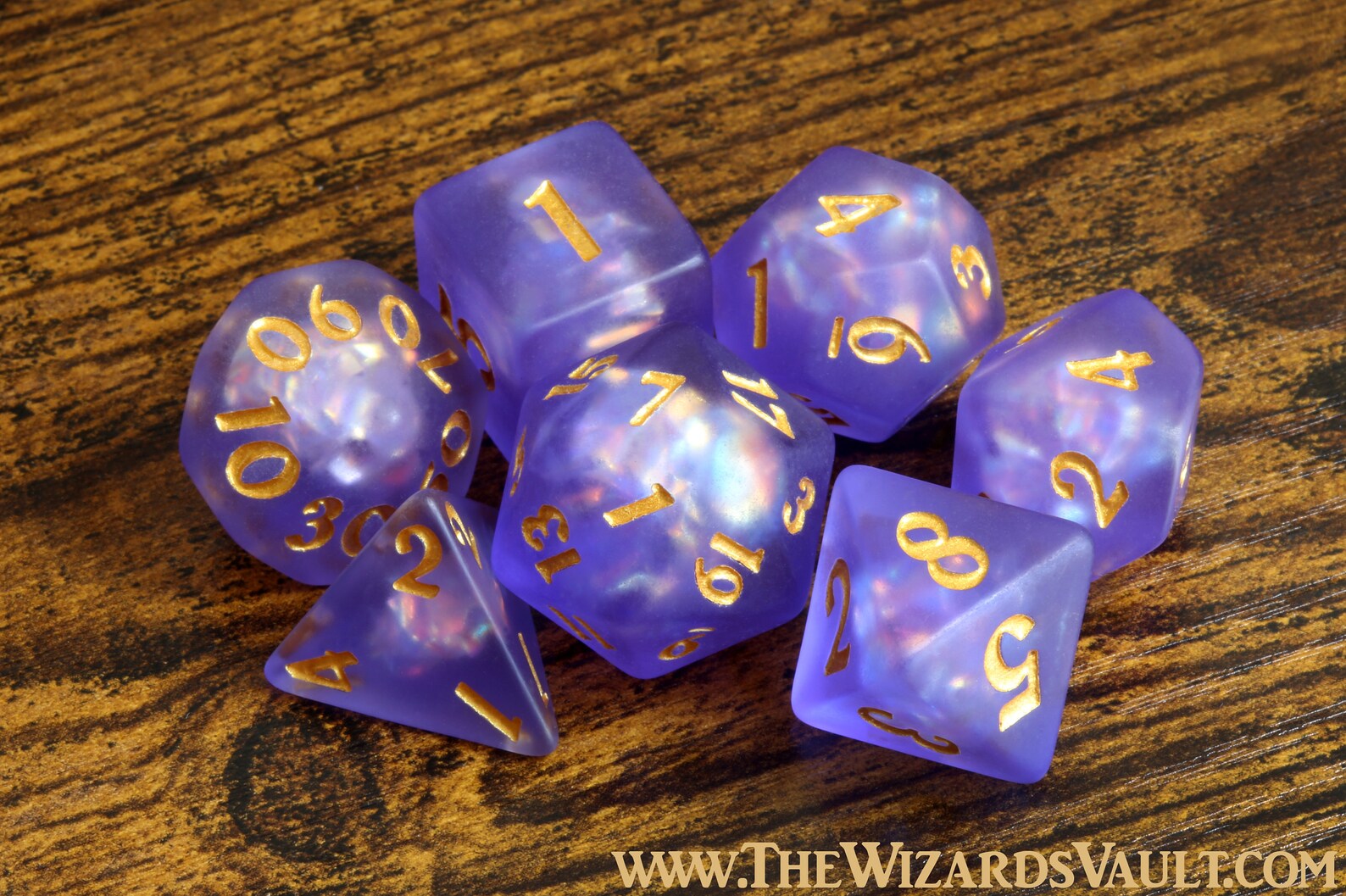 Psion's Resolve Dice Set - Purple Holographic inclusions - The Wizard's Vault