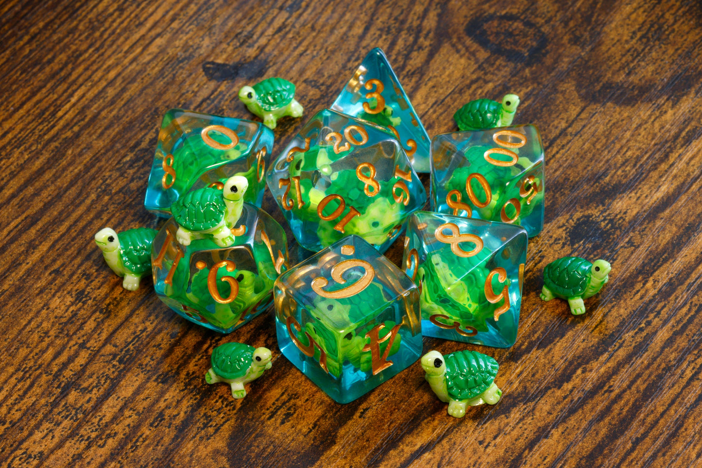 Ensemble de dés - Tortues vertes