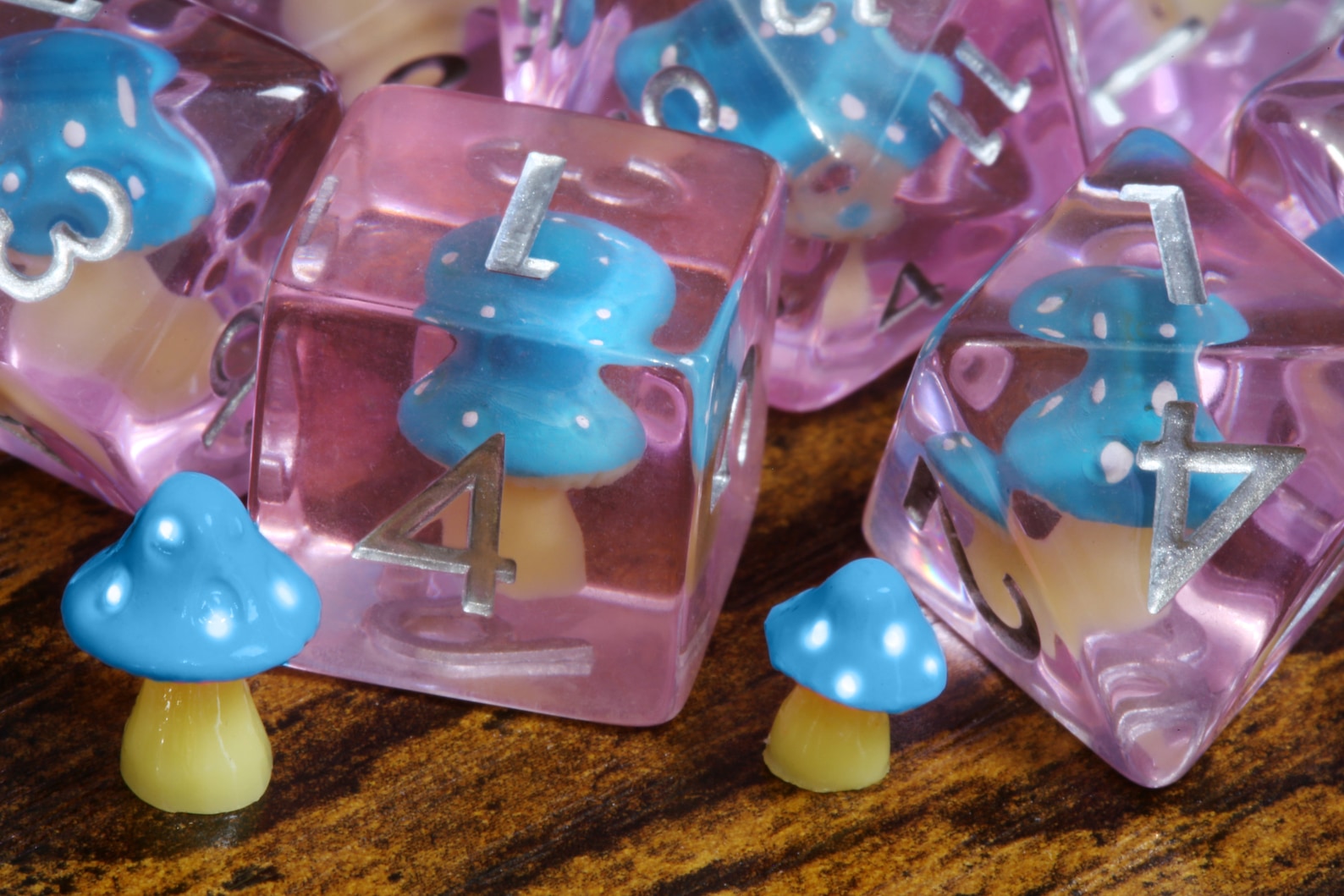 Blue Mushroom dice set - The Wizard's Vault